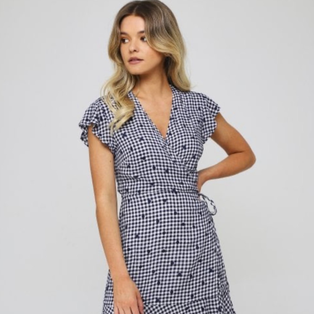 Rails Leanne Gingham Wrap Dress
